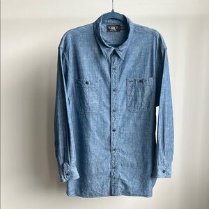 Ralph Lauren Double RL Blue Casual Button Down Shirt
